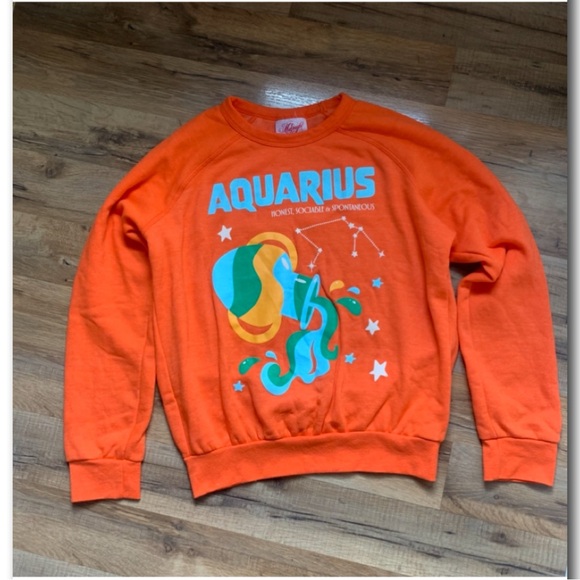 Anthropologie Midnight Rider Zodiac Sweatshirt Aquarius ♒️ Size-S NWOT - Picture 2 of 13